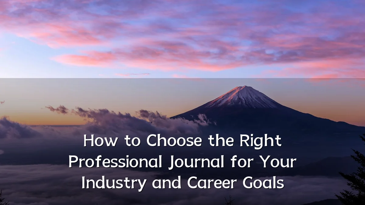 How to Choose the Right Professional Journal for Your Industry and Career Goals