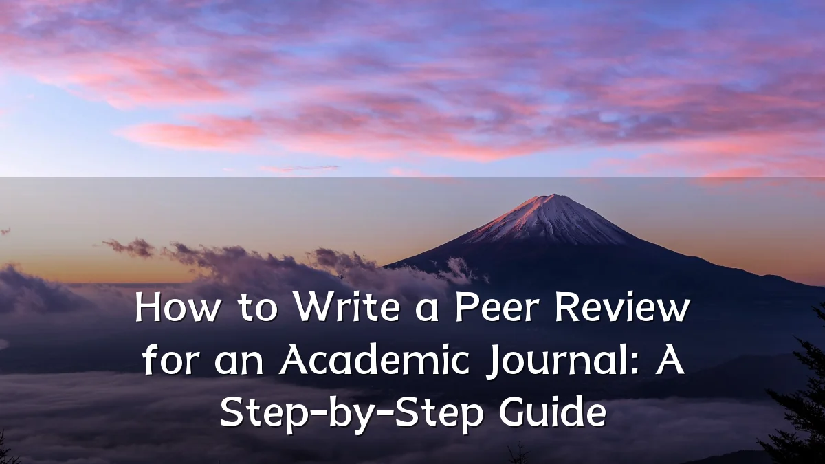 How to Write a Peer Review for an Academic Journal: A Step-by-Step Guide