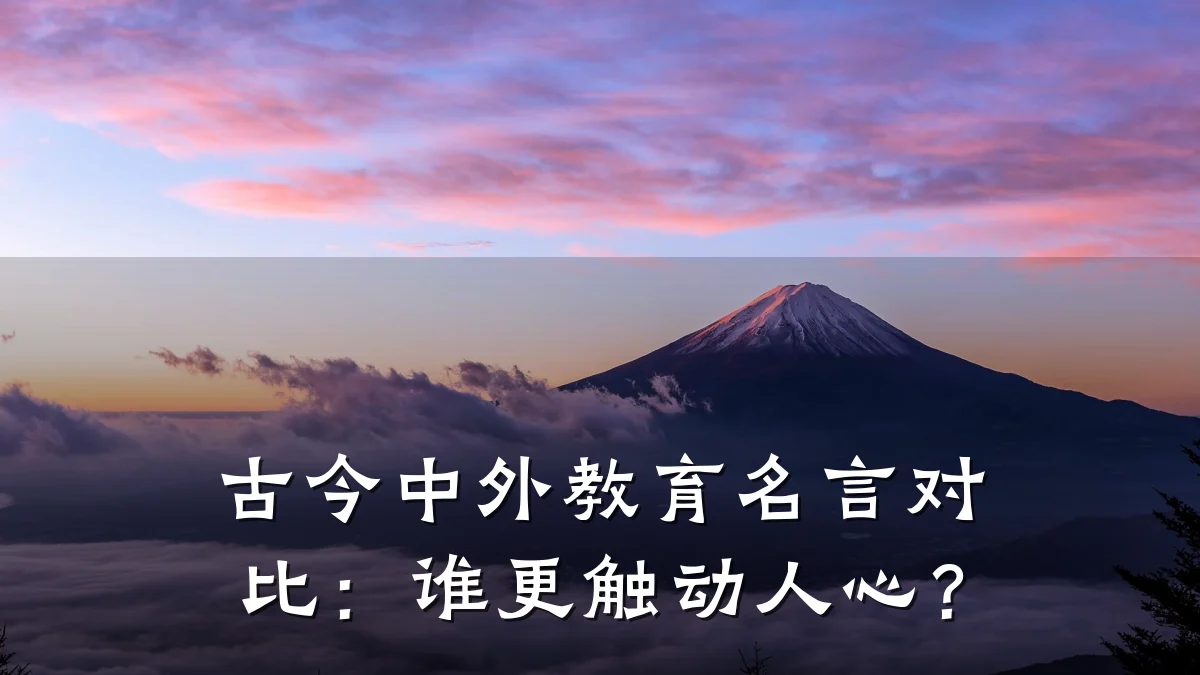 古今中外教育名言对比:谁更触动人心?